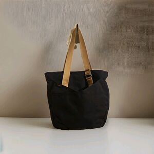 Nike Canvas Tote Bag Black Gold Purse Gym Diaper Utility Size Large 17x13